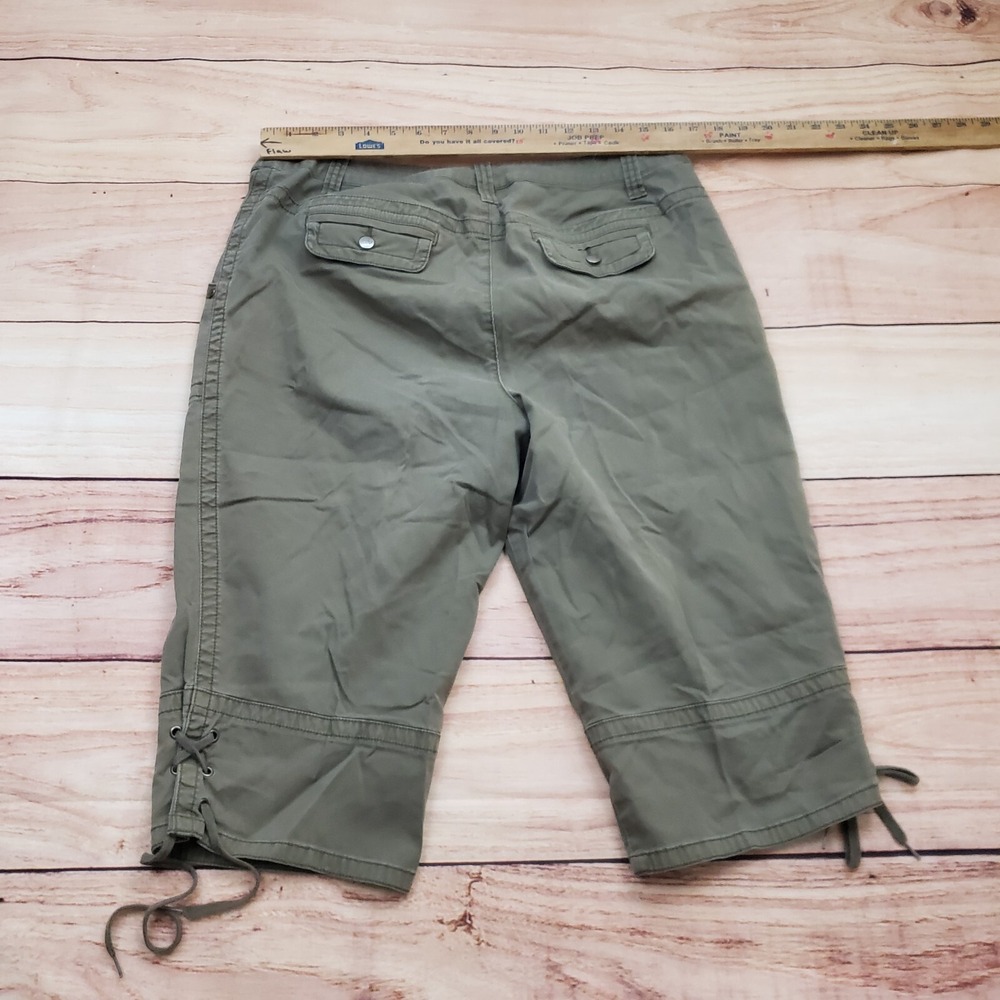 VeneziaPants Womens 14 Green Capri Casual Mid Cropped Ladies Y2K 00s 33x16 - Picture 5 of 8